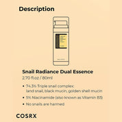 Advanced Snail Radiance Dual Essence 80ml