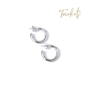 Nikita Hoop Earrings in White Gold