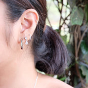 Nikita Hoop Earrings in White Gold