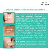 UV Matte Powder Instant Pore Filter Weightless Sunscreen SPF50