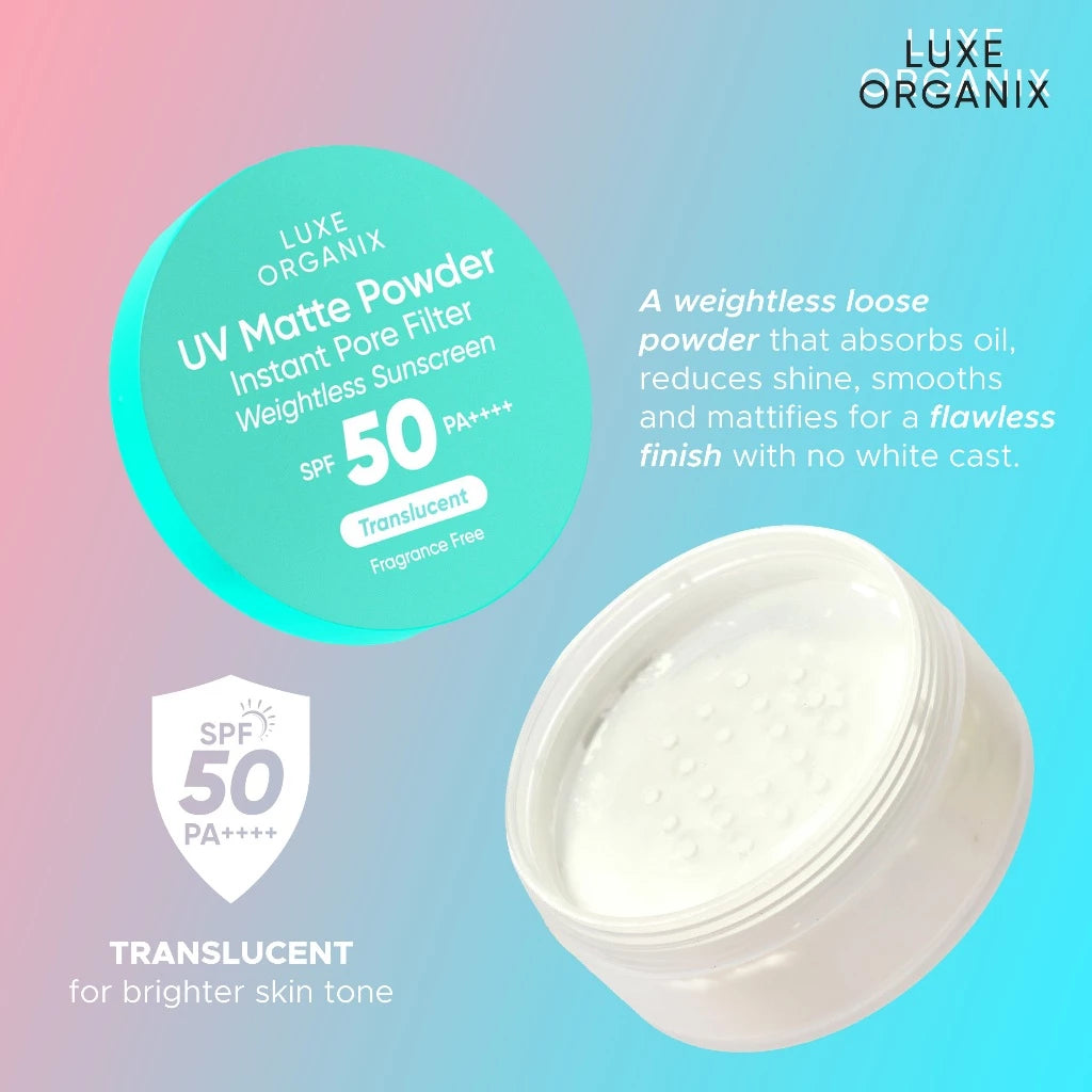 UV Matte Powder Instant Pore Filter Weightless Sunscreen SPF50
