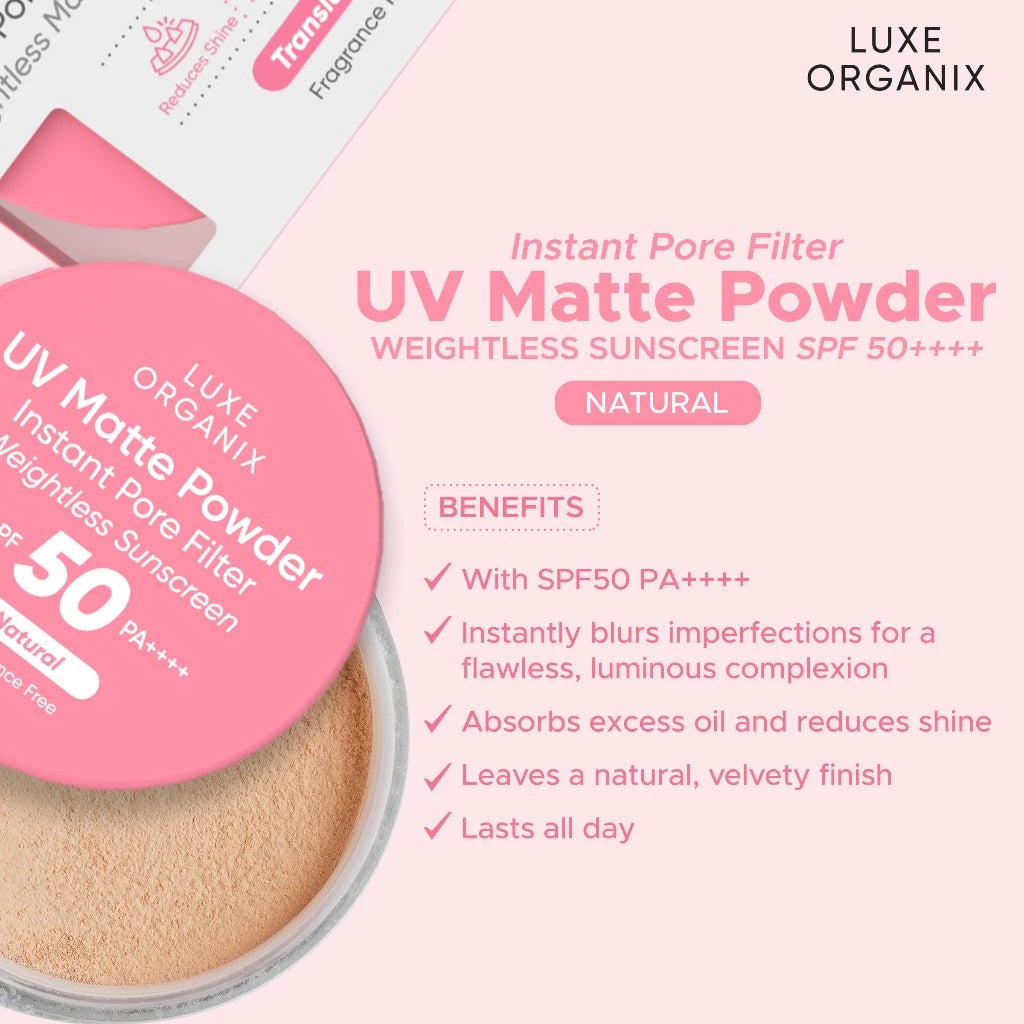 UV Matte Powder Instant Pore Filter Weightless Sunscreen SPF50