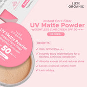 UV Matte Powder Instant Pore Filter Weightless Sunscreen SPF50
