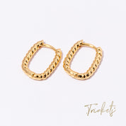 Pippa Oval Twisted Hoop Earrings