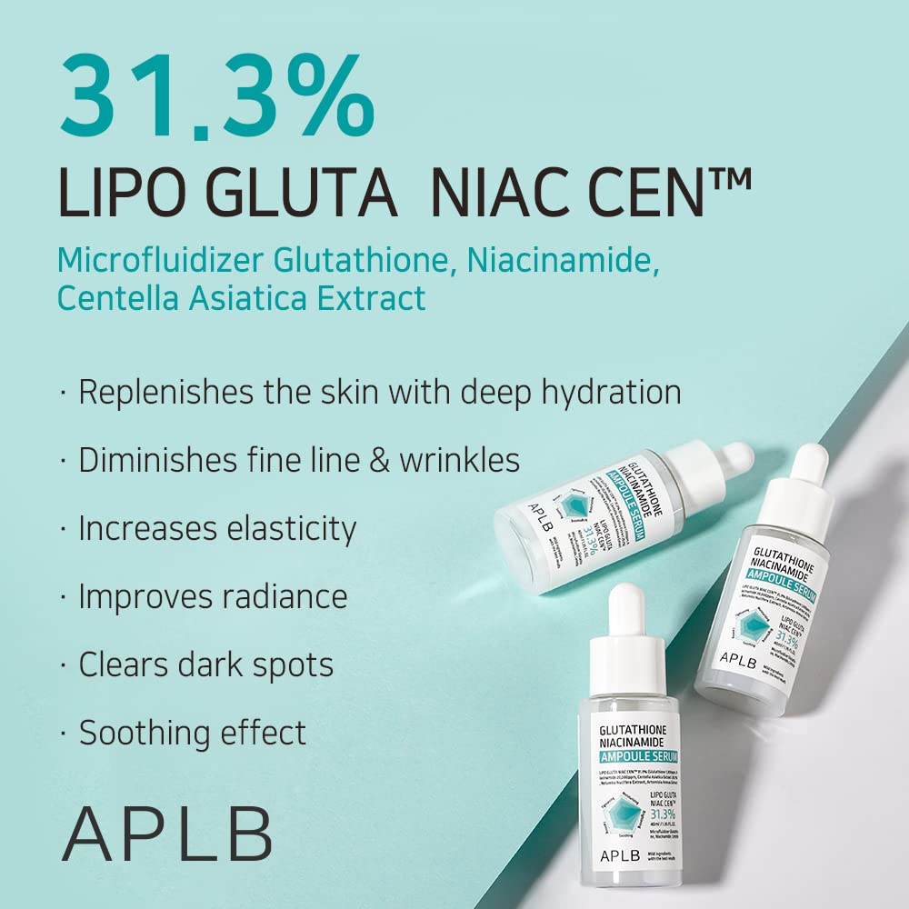 Korean Skincare Serum APLB Glutathione & Niacinamide Brightening Serum - 40ml Korean Skin Care Ampoule Korean Skincare Serum APLB Glutathione & Niacinamide Brightening Serum - 40ml Korean Skin Care Ampoule
