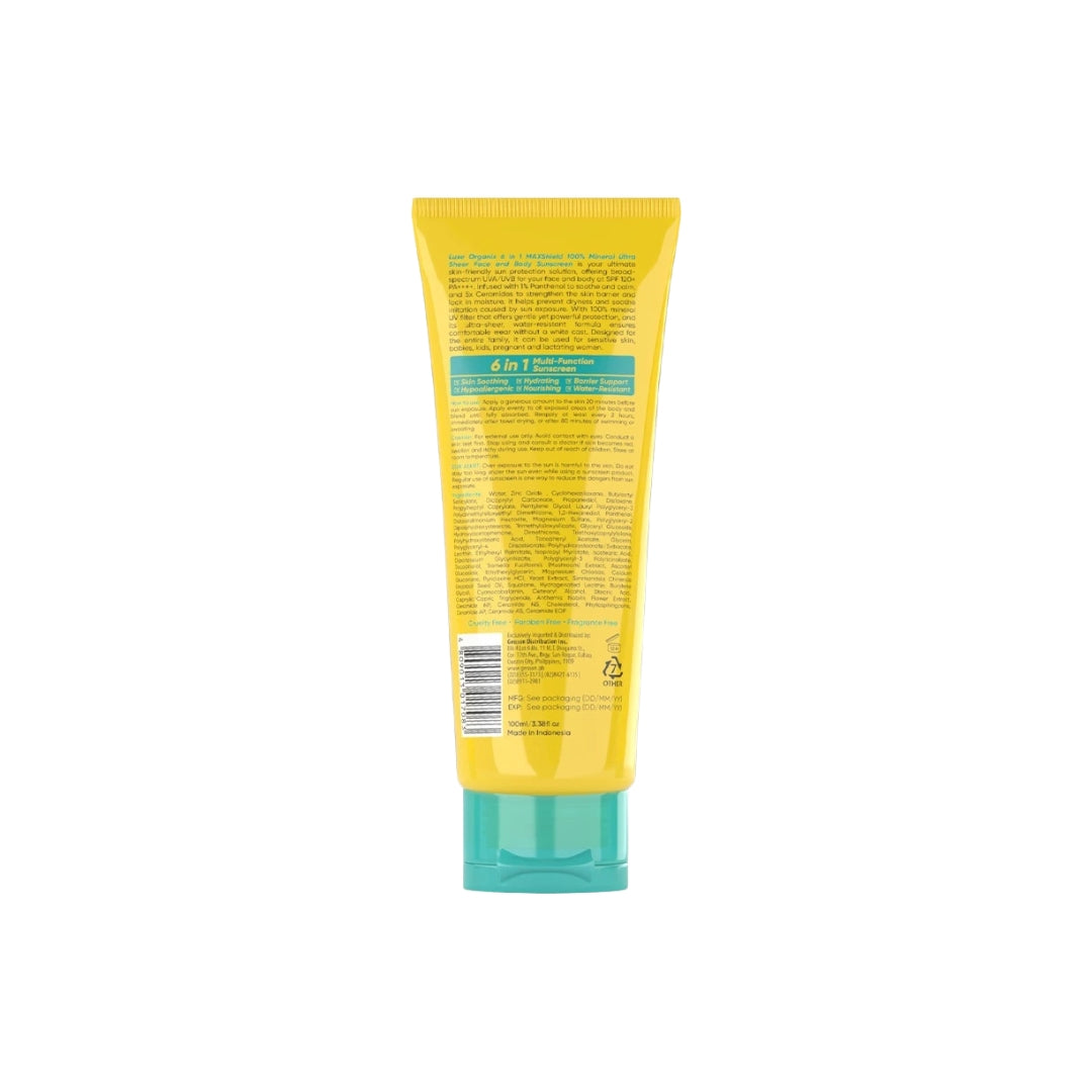 6 in 1 MAXShield 100% Mineral Ultra Sheer Face & Body Sunscreen 100ml