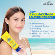 6 in 1 Maxshield Active Ultra Sheer Face and Body Sunscreen 100ml