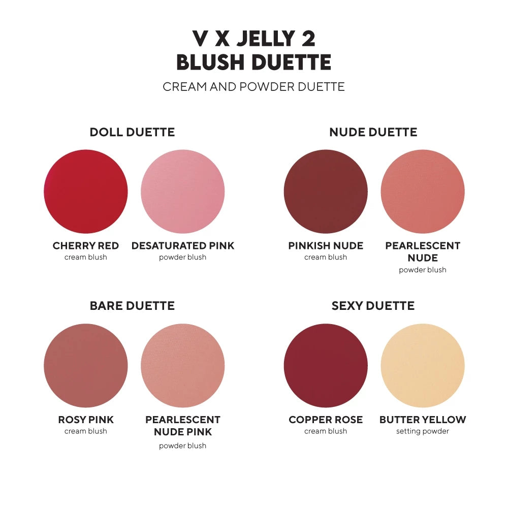 V x Jelly 2 Blush Duette - Cream & Powder Blush