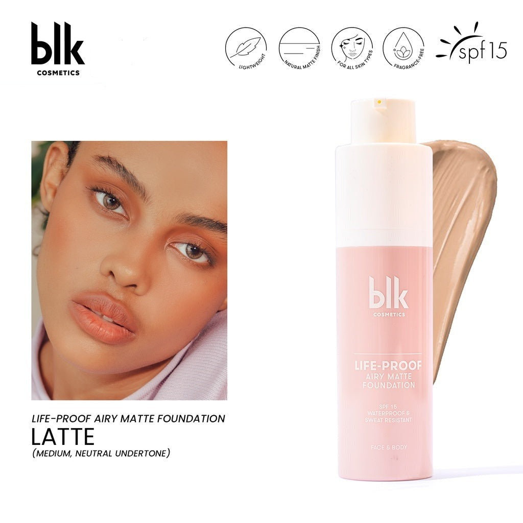blk Cosmetics Life-Proof Airy Matte Foundation in Latte