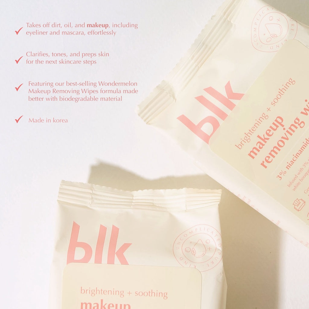 blk skin Brightening & Soothing Makeup Removing Wipes blk Cosmetics
