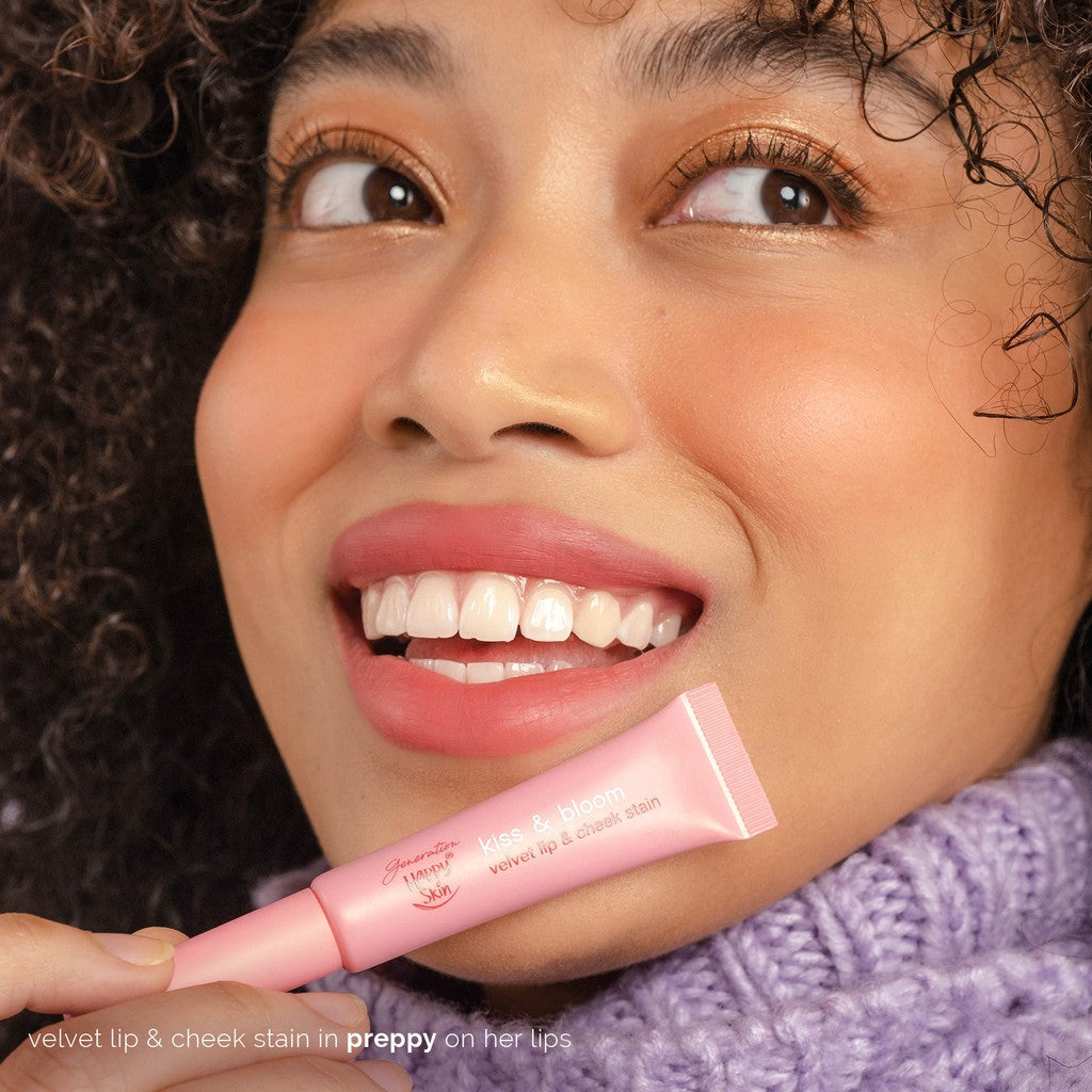 Happy Skin Kiss & Bloom Velvet Lip & Cheek Stain in Preppy Happy Skin Cosmetics