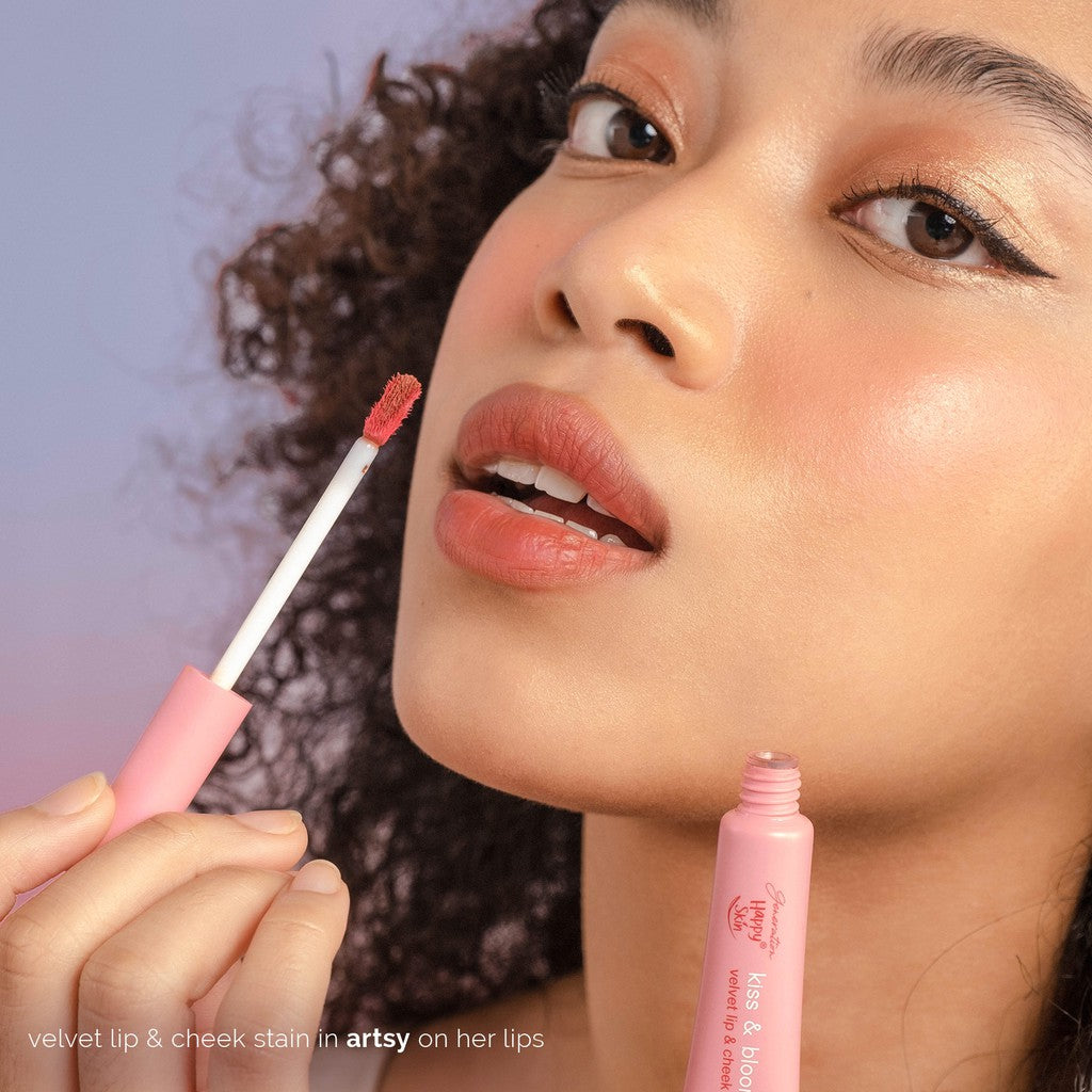 Happy Skin Kiss & Bloom Velvet Lip & Cheek Stain in Artsy Happy Skin Cosmetics