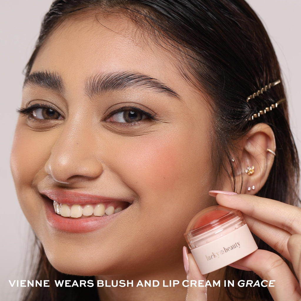 Lucky Beauty Blush & Lip Cream in Grace cosy australia